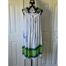 100% Rayon White Bali Indonesia Lightweight Boho Maxi Dress - $217.92 MXN