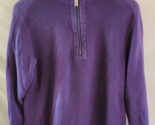 Tommy Bahama Purple cotton Blend 1/4 Zip Pullover Sweater Mens Size Large - $16.82