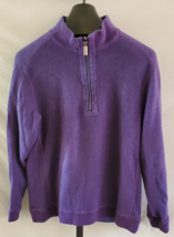 Tommy Bahama Purple cotton Blend 1/4 Zip Pullover Sweater Mens Size Large - £13.42 GBP