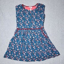 Matilda Jane Girls Floral Dress Size 12 Blue Pink  Sleeveless Pockets Bu... - $18.99
