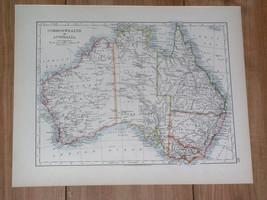 1904 Antique Map Of Australia / New South Wales Victoria / Melbourne Sydney - £20.57 GBP