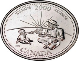 2000 Canadian 25-Cent Wisdom/September Millennium Quarter Coin UNC - £1.40 GBP