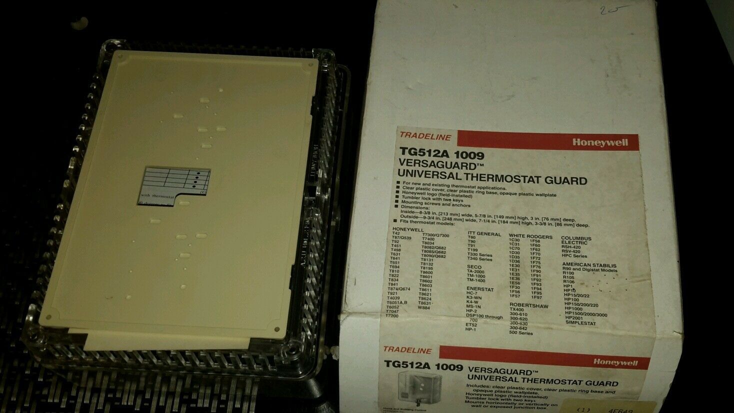 TRADELINE TG512A 1009 VERSAGUARD UNIVERSAL THERMOSTAT GUARD HONEYWELL NE... - $35.90