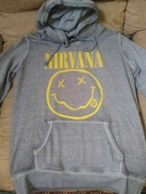 Nirvana - 2017 Smiley Manica Lunga Donna Felpa con Cappuccio ~ Mai Indos... - £27.28 GBP