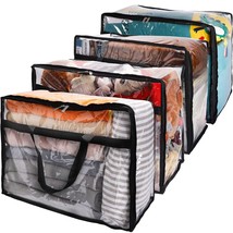 Clear Zippered Storage Bag, Plastic Vinyl Clear Storage Bag For Blanket ... - £33.77 GBP