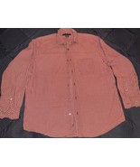 Banana Republic Shirt Mens Size Large Burgundy Check Plaid Button Up Rel... - €11,20 EUR