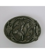 Men&#39;s Siskiyou Z-2 belt buckle pewter, feathers, rodeo, bull - $16.82
