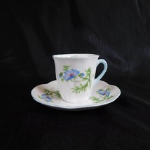 Shelley Blue Poppy Demitasse Teacup and Saucer # 22993 - £27.93 GBP