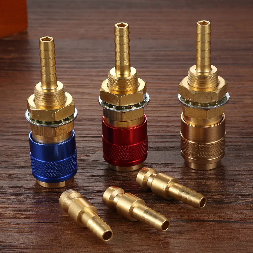 ss 6mm Water Cooled Gas Adapter M6 Welding Torch Quick Hose Connector Fittings f - £42.62 GBP
