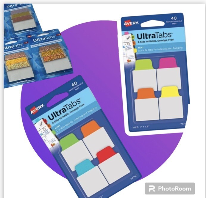 Avery Ultra Tabs Repositio Mini Tabs, 1/5-Cut Tabs, Assorted Qty &amp; Color... - $14.96+
