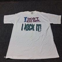 VTG I Don&#39;t Kiss Butt I Kick It! Girls With Attitude T Shirt Adult SZ XL... - $17.38
