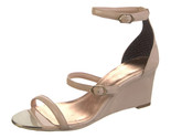 Ted Baker Wellin Nude Patent Leather Wedge Sandals sz 40.5, US 9.5 New - $44.50