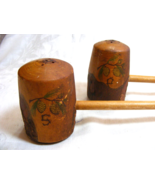 Vintage Wooden Handmade S&amp;P Shakers Extended Handles 13-c - €21,22 EUR