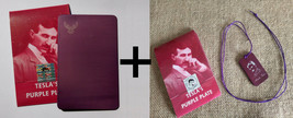 Nikola Tesla Purple Plate 11,4 x 7,3 cm + Purple plate necklace 5X3 cm Original - £36.12 GBP