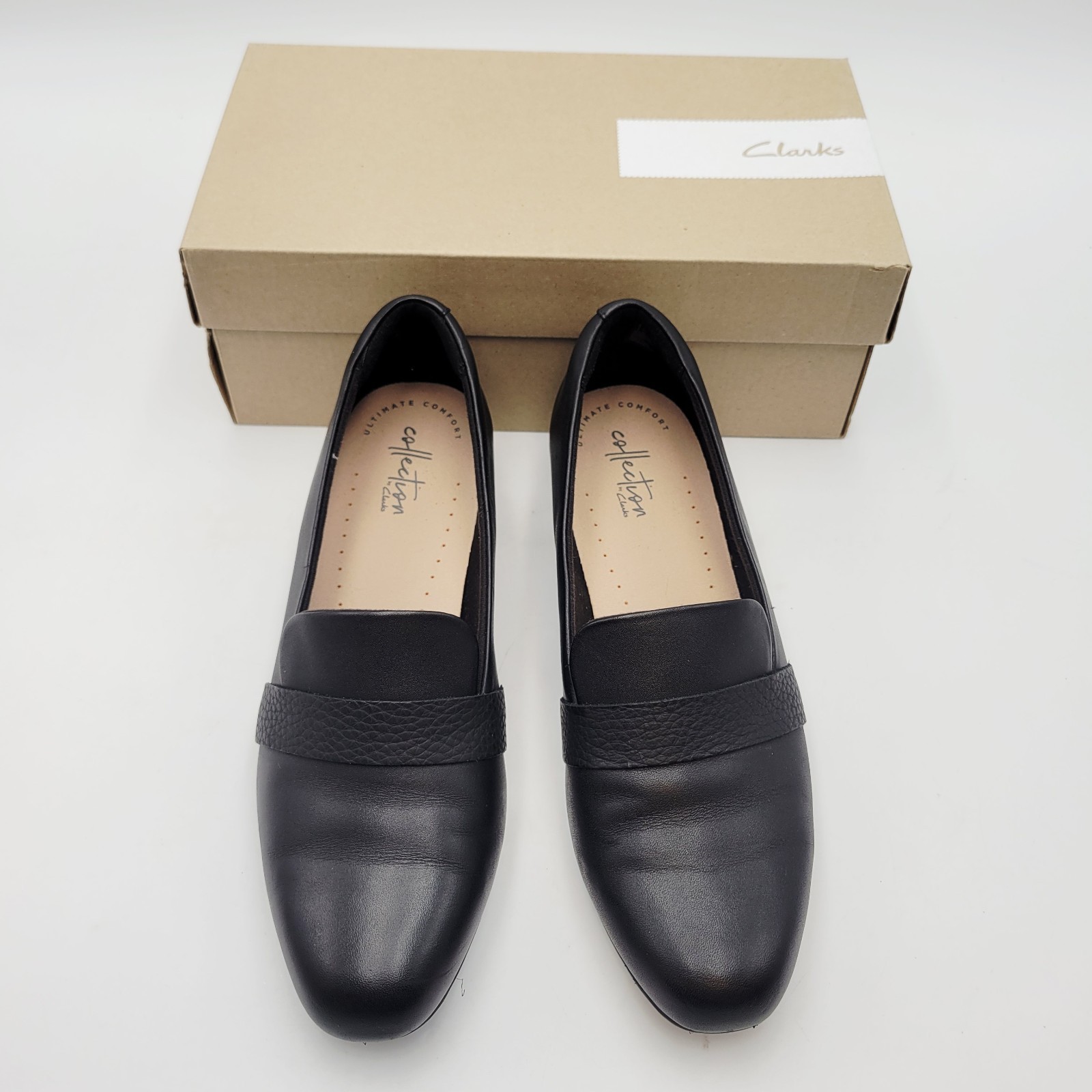Clarks Juliet Ariel Pumps Womens Size 8 M Black Leather Loafers Slip On Shoes Item image 2