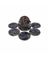 4&quot; Marble Coffee Coaster Set of 6 Pcs Abalone shell Inlaid Art Home Deco... - €360,07 EUR