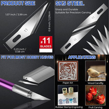 Exacto Knife Blades #11 Sharp Hobby Knife Blades SK5 High Carbon Steel C... - $3.95