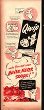 Vintage 1954 Qwip Dairy Cream Little Qwip Man ad nostalgic a8 - £16.86 GBP