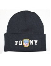 FDNY Winter Hat Police Badge Fire Department Of NYC Navy &amp; White One Size - $13.58