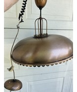 Vtg Flying Saucer UFO Retractable Hanging Lamp Light Brass Tone MCM Ligh... - $270.79 CAD