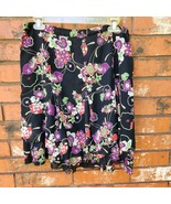 3-Tiered Flared Floral Mini Skirt Loft Petite Size 14 - $180.56 MXN