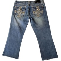Grace In LA Women Jeans Size 7 Juniors Blue Stretch Cropped Grunge Distr... - £12.03 GBP
