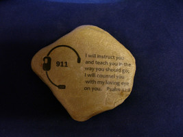 Law Enforcement 911 Dispatcher Stone gift Bible verse Prayer Psalm 32:8 Instruct - £18.87 GBP