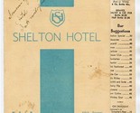 Shelton Hotel Menu 49th Street Lexington Ave New York City 1937 - $97.02