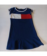 Girl&#39;s Tommy Hilfiger Colorblock Logo Flag Dress Size S/P 7 Red White &amp; ... - $213.64 MXN