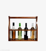 Wine Bottle Holder tray with handles Cabinet (20 * 17 Inch Walnut) - £211.05 GBP