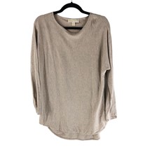 Michael Kors Womens Tunic Sweater Cotton Blend Scoop Neck Beige M - £9.83 GBP