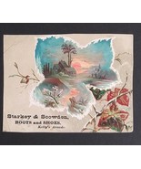 Boots Shoes Slippers Winter Scenic View Victorian Advertising Trade Card... - £7.46 GBP