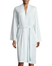 P Jamas Short Knit Wrap Robe and Cap Sleeve Short Gown Light Blue Large ... - $110.47