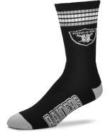 FBF 4 Stripe Deuce Crew Socks Oakland Raiders Large(10-13) - $284.91 MXN