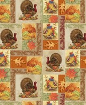David Textiles Fabric, Thanksgiving, Turkey, Pumpkin, 36” x 44”, 100% Cotton - £7.95 GBP