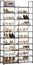 Black (Black10-D) Hodyann 10 Tiers Shoe Rack, 40 Pairs Shoe Rack Organizer, - £35.93 GBP