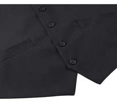 Men's Suit Separate Vest V-neck Adjustable Strap 5Button 2Pockets 201-1 Black image 4