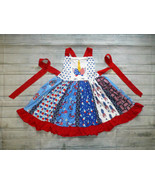 NEW Boutique Unicorn 4th of July Patriotic Girls Sleeveless Ruffle Twirl Dress - £4.79 GBP - £16.01 GBP