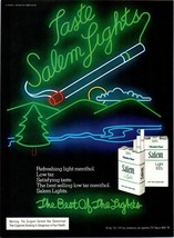 1980 Salem Lights Cigarettes Neon Sign Vintage Print Ad 80s Man Cave Wal... - $10.97