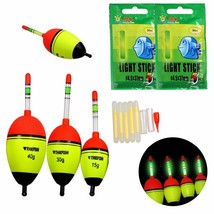 5pcs EVA Fishing Float + 10pcs Fishing Light Glow Stick Green Luminous L... - £11.10 GBP