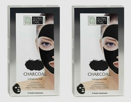 2 BOXES Charcoal Hydrogel face mask (3 facial treatment in Each Box) NEW... - $423.39 MXN