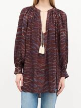Ulla Johnson Biarritz Tunic Top Small Animal Print Relaxed Bohemian Bree... - $94.05