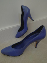 Ladies Shoes Size 8 1/2 M Purple Leather 3 1/2 &quot; High Heels $70 Value - EUC - £19.24 GBP