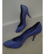 Ladies Shoes Size 8 1/2 M Purple Leather 3 1/2 &quot; High Heels $70 Value - EUC - $25.64
