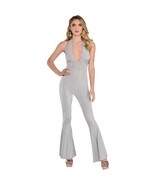 Silver Disco Jumpsuit 70&#39;s Fever Retro Dress Up Halloween Adult Costume ... - $37.58 CAD