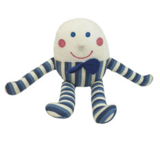 10&quot; Vintage Humpty Dumpty Egg Stuffed Animal Plush Toy Blue White Striped Pants - £22.02 GBP