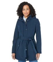 NWT Women DKNY Belted Softshell Jacket Color Blue Size XL - £92.42 GBP