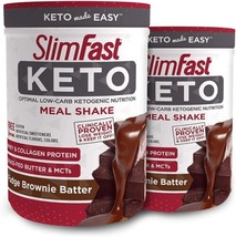 2 SlimFast / Keto/ Meal Replacement Shake Mix/ Fudge Brownie Batter/ exp... - $31.67