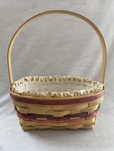 Longaberger Basket (1992) Cream Rose Liner With Protector Red And Green ... - $14.36
