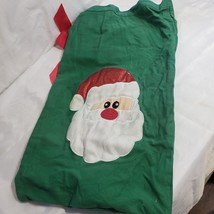 Green burlap Santa clause gift bag 48x15 - $12.55